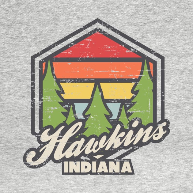 Retro Badge Hawkins Indiana by rojakdesigns